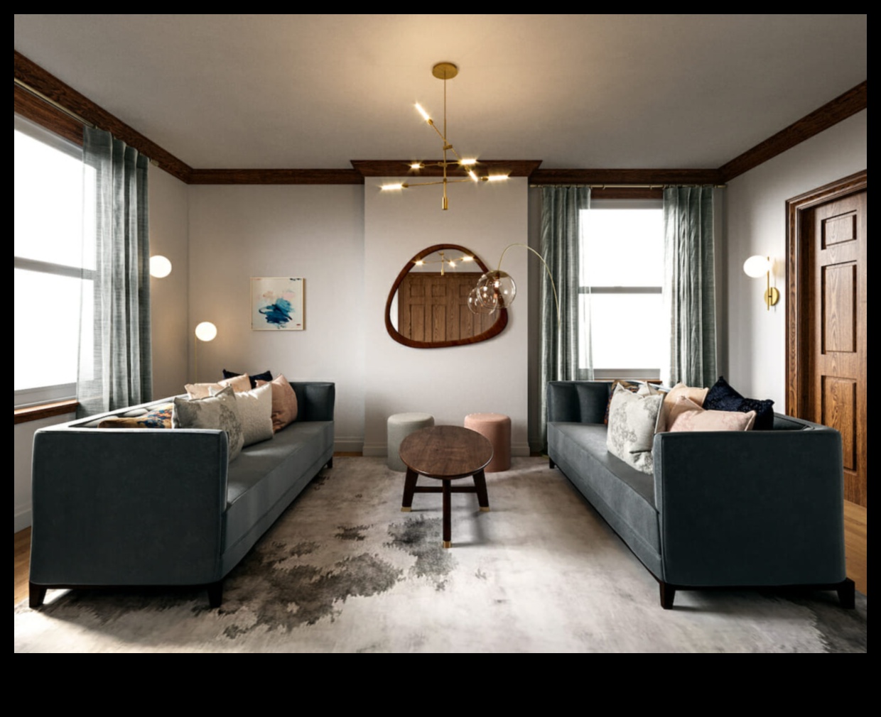 كيف يمكنني دمج العناصر الحديثة في منتصف القرن في ديكور مكتب منزلي؟