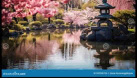أحلام أزهار الكرز: هدوء الحديقة اليابانية