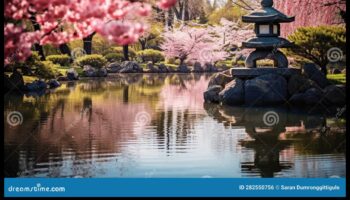 أحلام أزهار الكرز: هدوء الحديقة اليابانية